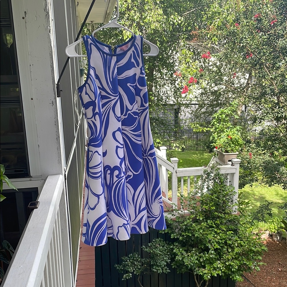 Lilly Pulitzer Blue and White Halter Sundress